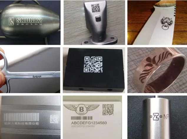 Industrial laser marking machine engraving stainless steel