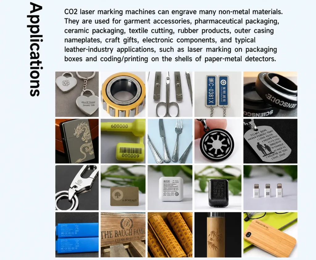 30W CO2 laser marking machine applications