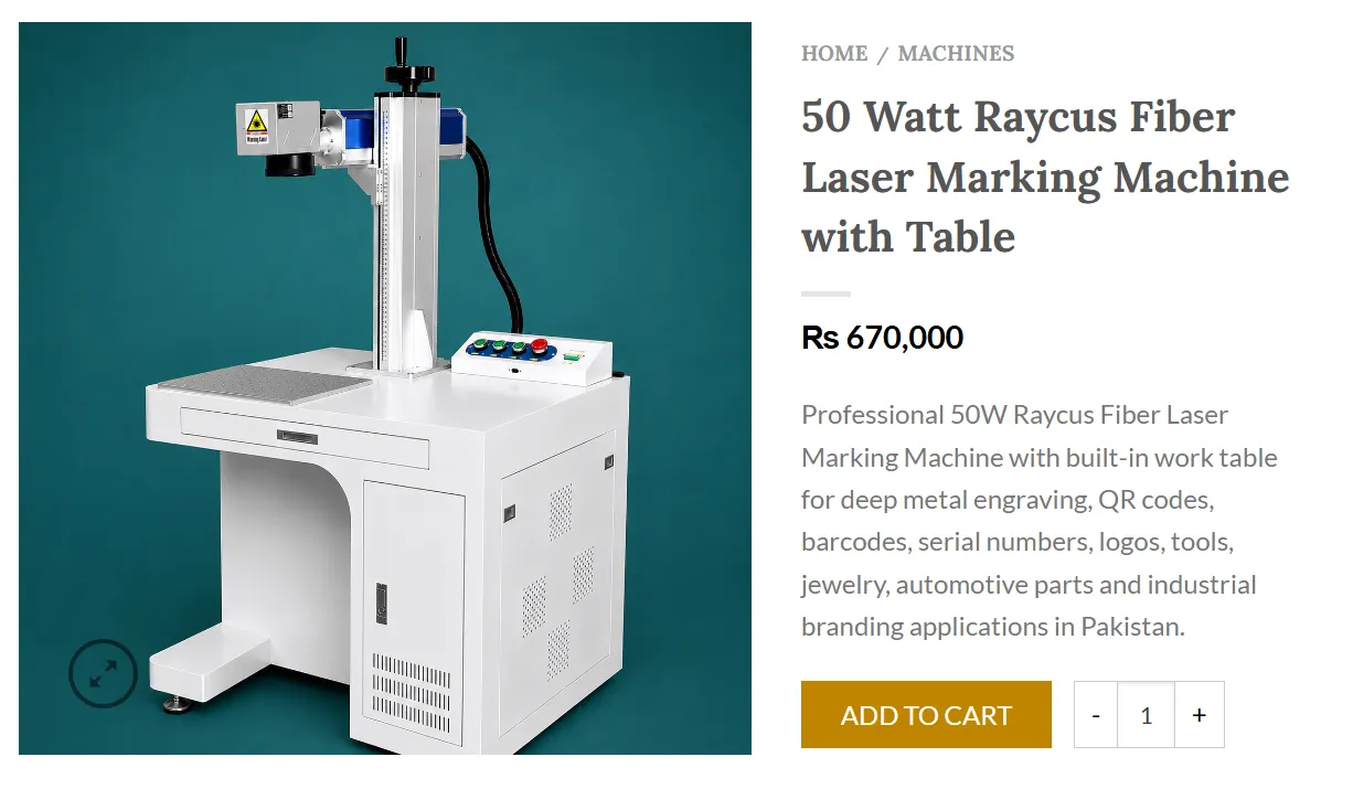 50W Fiber Laser Marking Machine Price in Pakistan: 2026 Buying Guide, Real Specifications and What You Should Actually Pay 50W Fiber Laser Marking Machine Price in Pakistan: 2026 Buying Guide, Real Specifications and What You Should Actually Pay