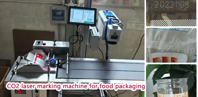 CO2 laser marking machine for food packaging