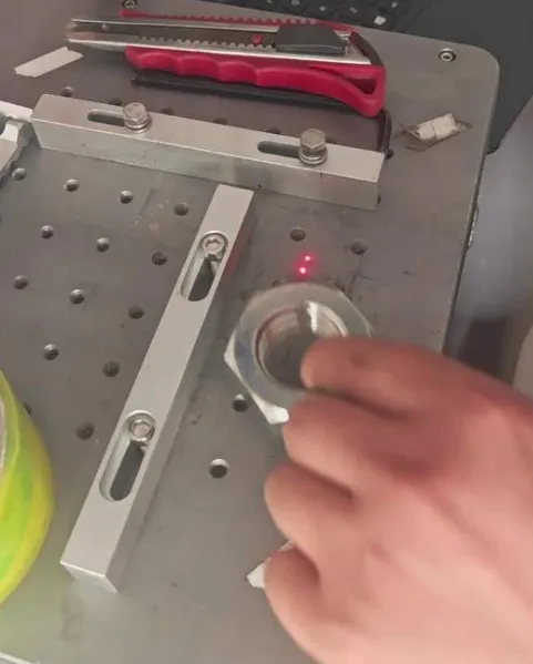 Photos of customers using marking machines: