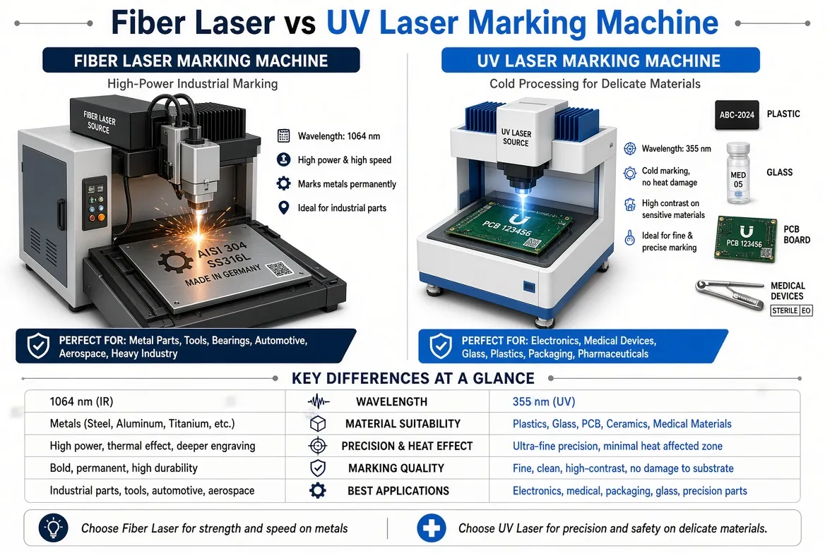 Fiber Laser vs UV Laser Marking Machine