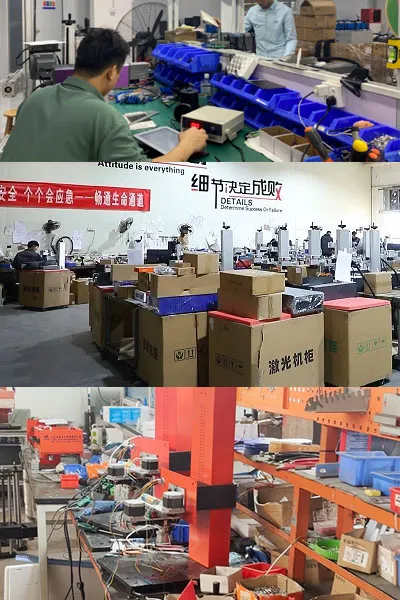 Technicians assembling laser marking machine at JQ Laser