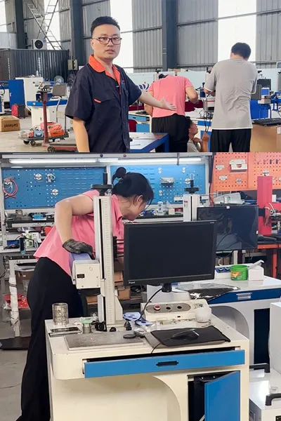 Laser marking machine laser testing at JQ Laser