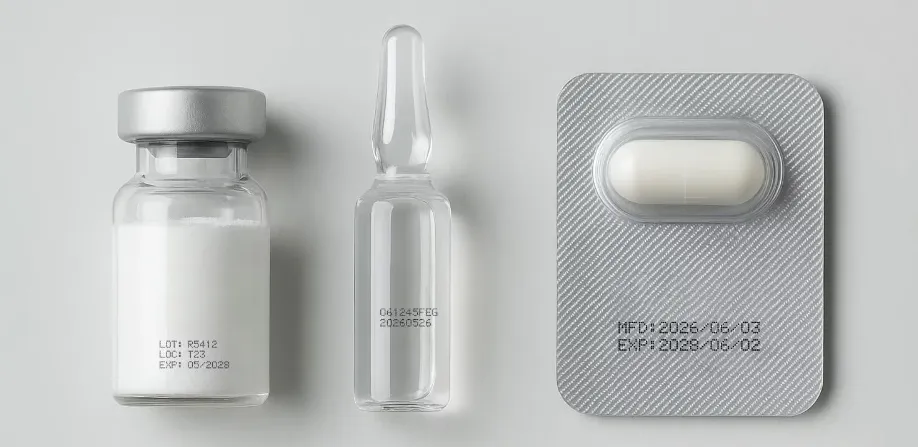 QR code laser marking on packaging material