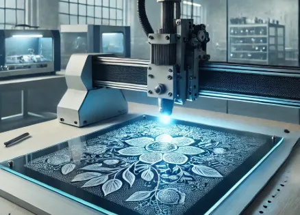CO2 Laser Marking Machine For Glass frosted glass laser engraving effect
