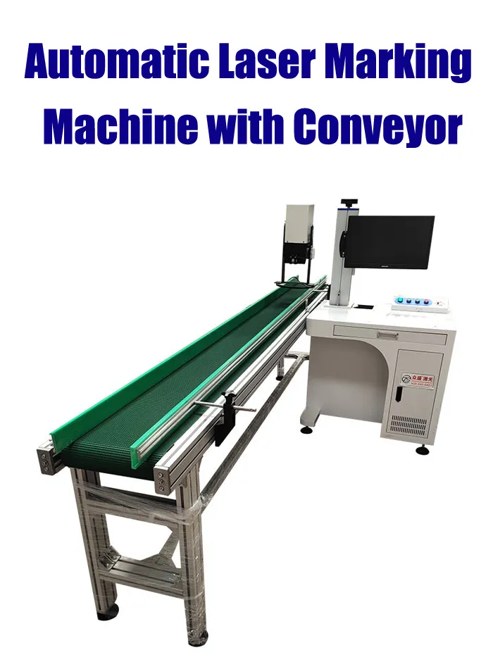 Automatic laser marking machine with conveyor for inline production