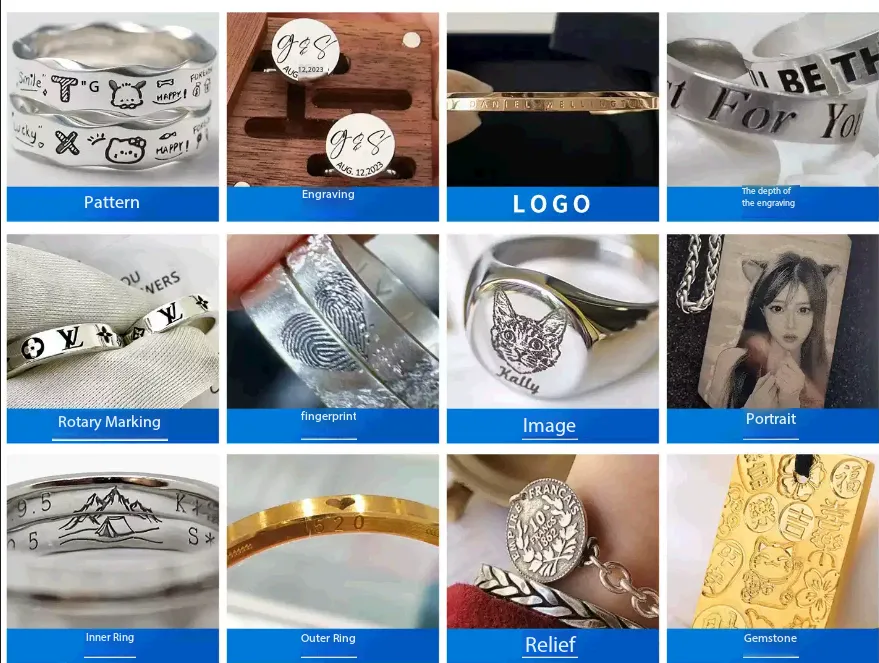Gold & Silver Laser Marking Machine Gold and silver jewelry laser marking application