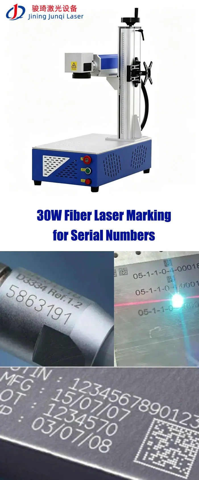 30W Fiber Laser Marking for Serial Numbers: Speed, Contrast, and Setup 30W fiber laser marking serial numbers on metal parts