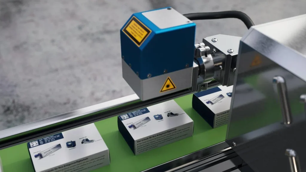 QR Code Packaging: Laser Marking Solutions for Product Identification and Traceability CO2 laser marking a QR code on cardboard packaging